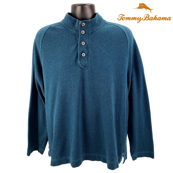 Tommy Bahama Men's XL 4 Button Sweater Blue Green - Picture 1 of 7